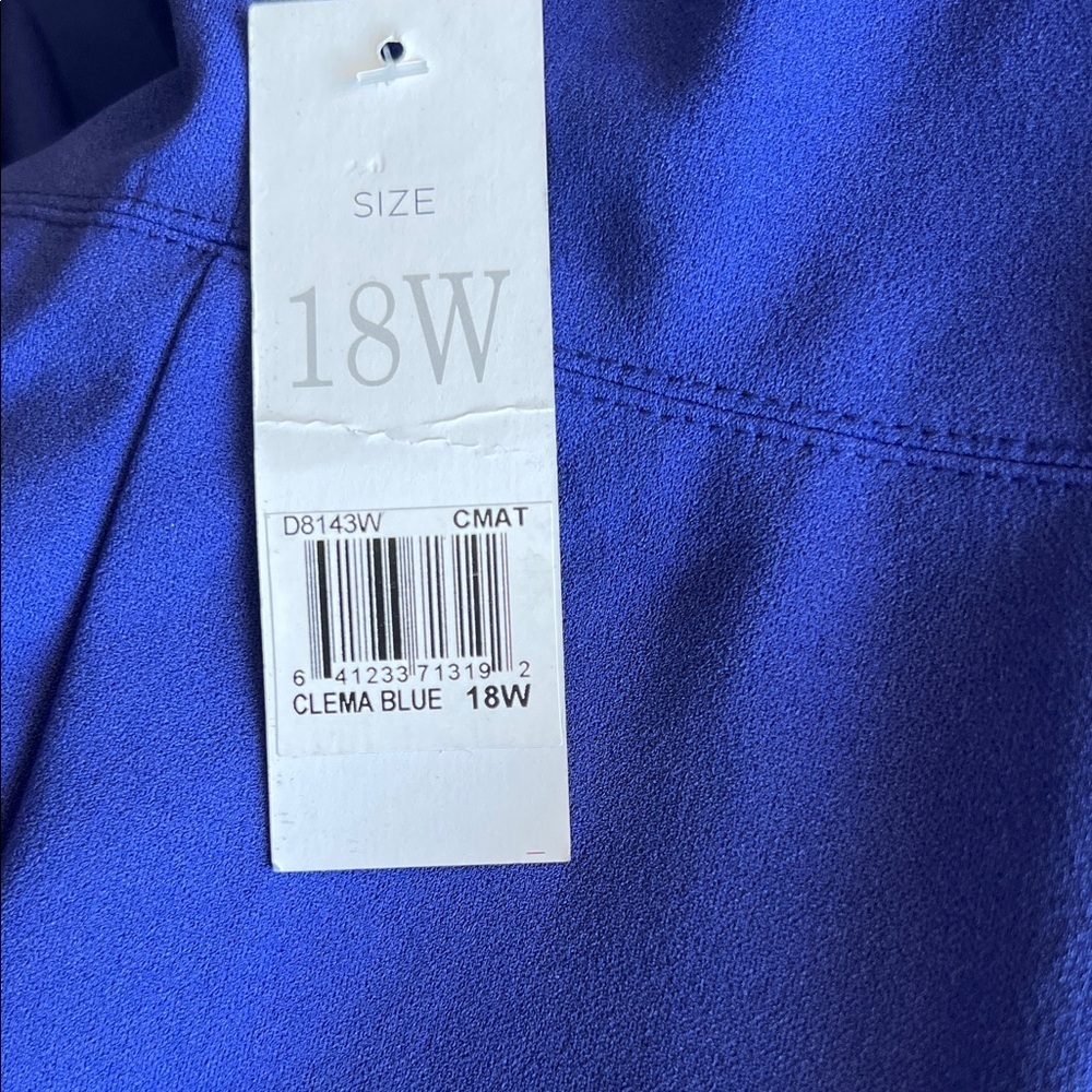 Donna Morgan Royal Blue Short Sleeve Midi Dress with Flap Pockets - Picture 7 of 9